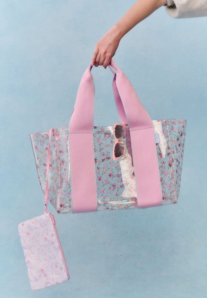 State Bags STATE x LoveShackFancy Wellington Cabana Tote TPU Wildflower Blue