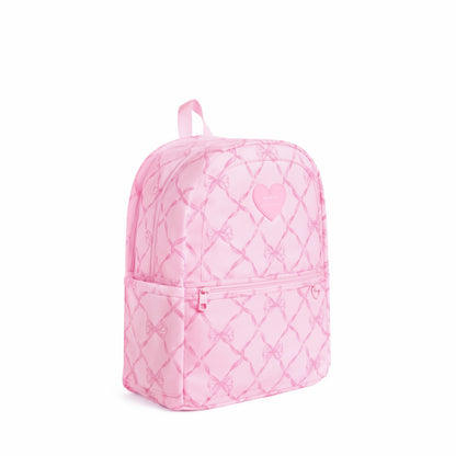 State Bags STATE x LoveShackFancy Kane Double Pocket Backpack Recycled Polyester Canvas Pink Peppermint