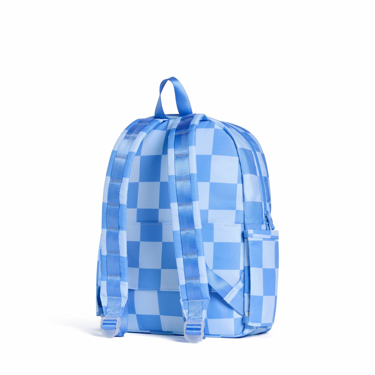 State Bags Kane Kids Travel Backpack Charms Blue Checkerboard