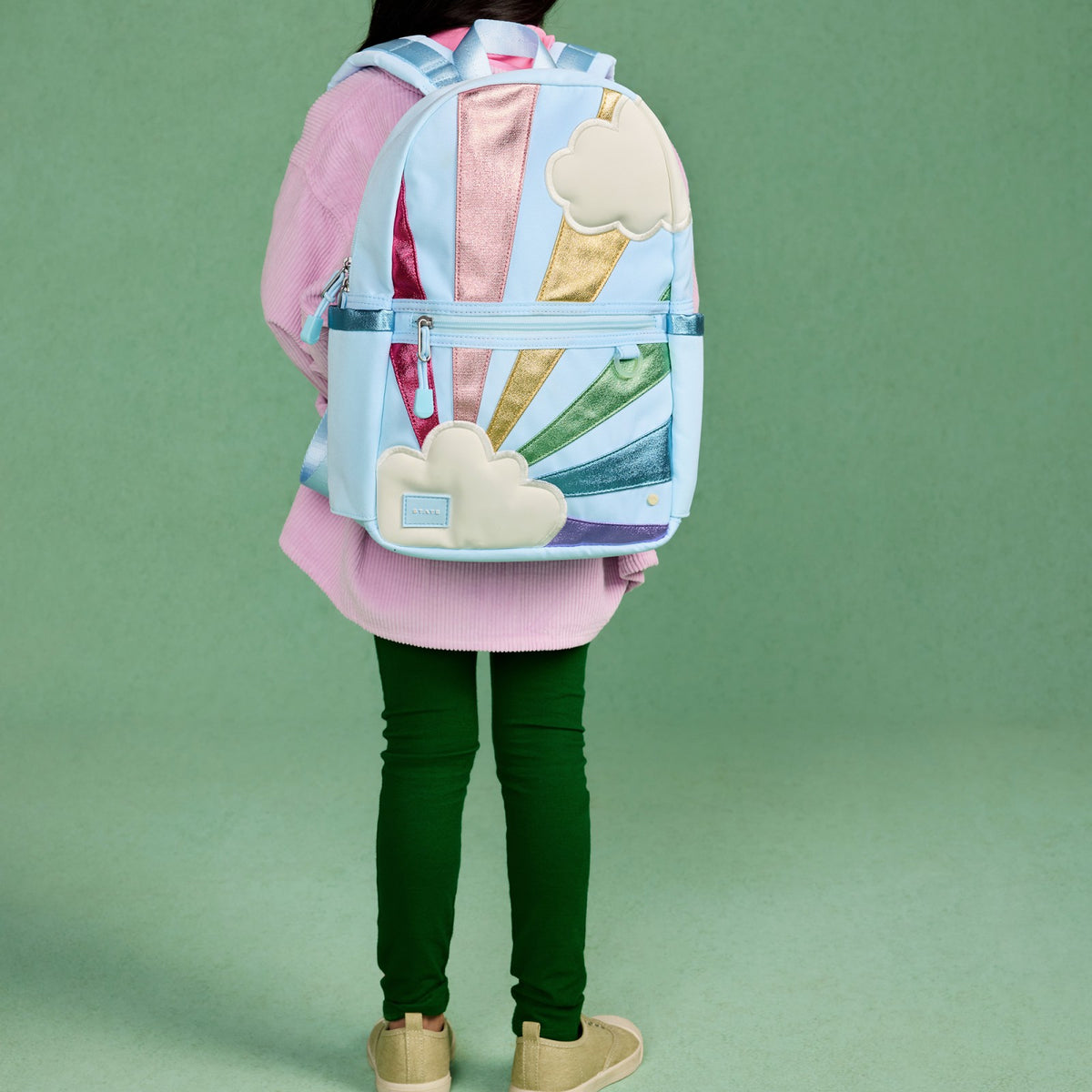 State Bags Kane Kids Mini Backpack Recycled Polycanvas Rainbow Cloud