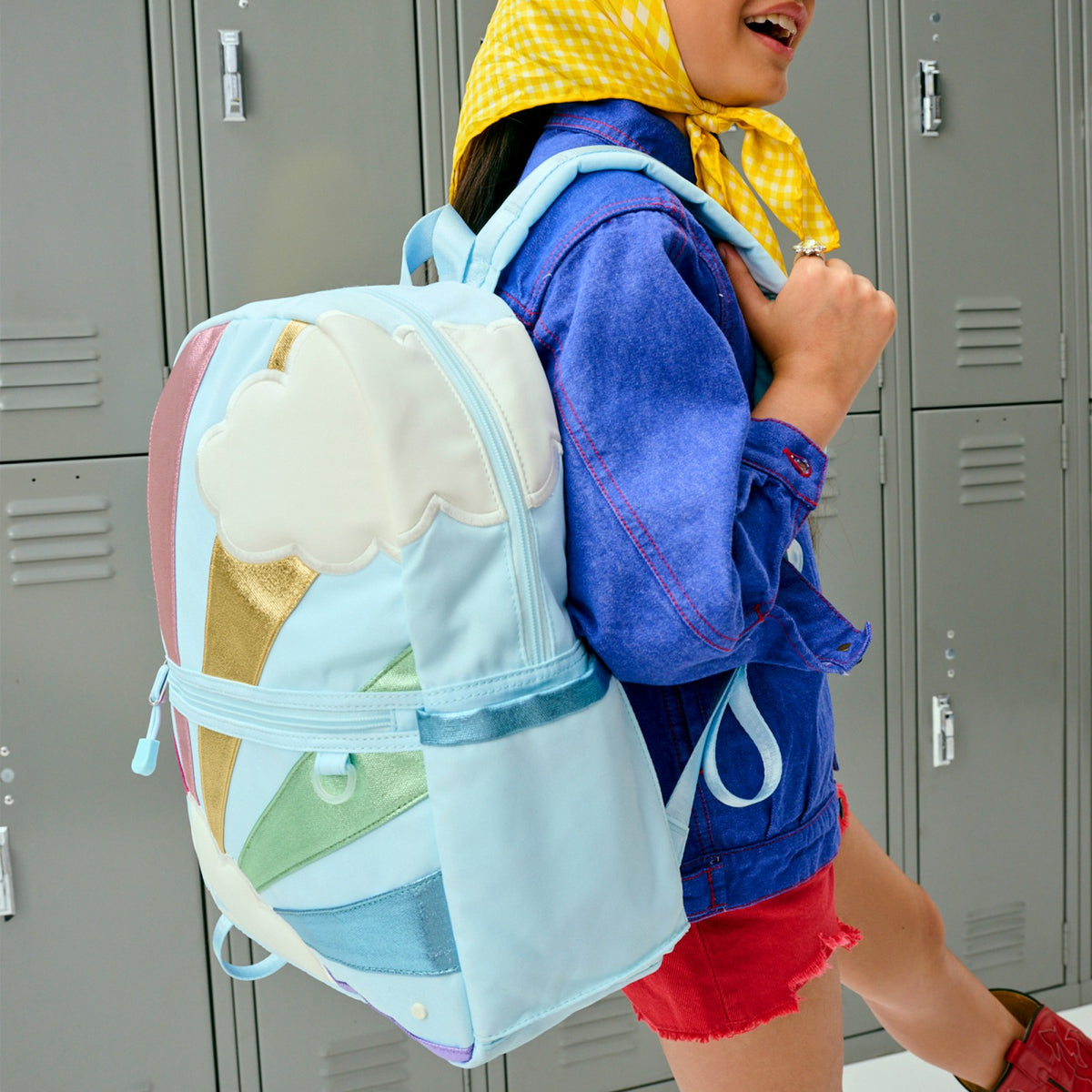 State Bags Kane Kids Backpack Polyester Canvas Rainbow Cloud