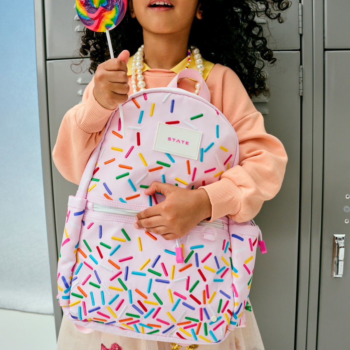 State Bags Kane Kids Mini Backpack Recycled Polycanvas Sprinkles