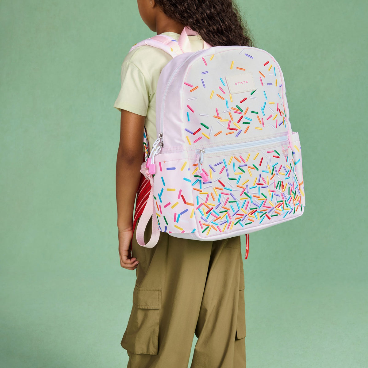 State Bags Kane Kids Backpack Polyester Canvas Rainbow Sprinkles