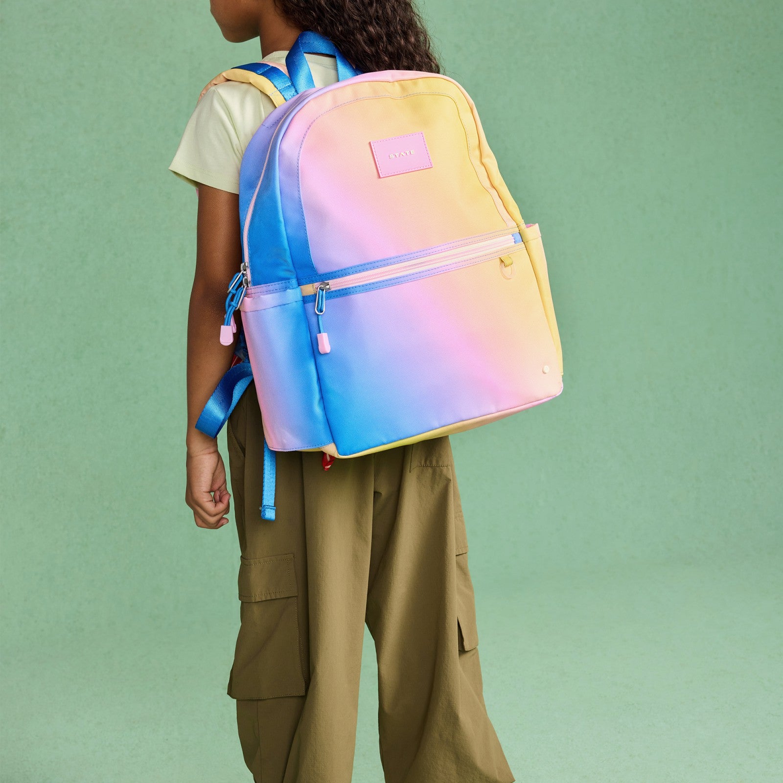 State Bags Kane Kids Backpack Polyester Canvas Blue/Pink/Yellow Gradient