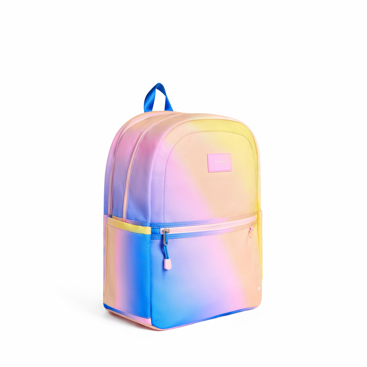 State Bags Kane Kids Large Backpack Recycled Polycnavas Blue/Pink/Yellow Gradient