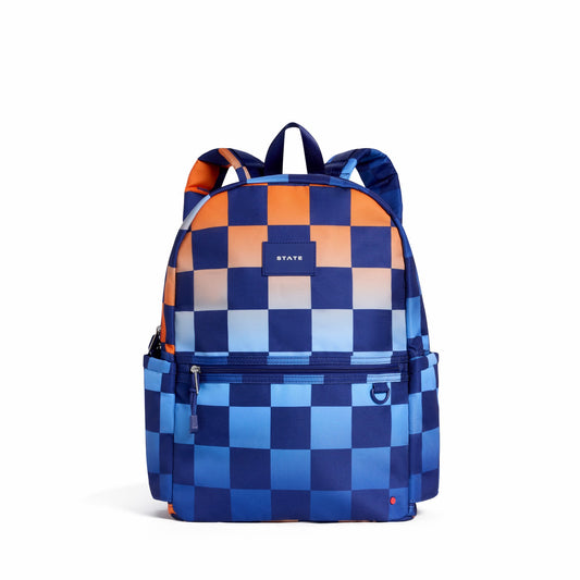 State Bags Kane Double Pocket Backpack Recycled Polycanvas Gradient Checkerboard