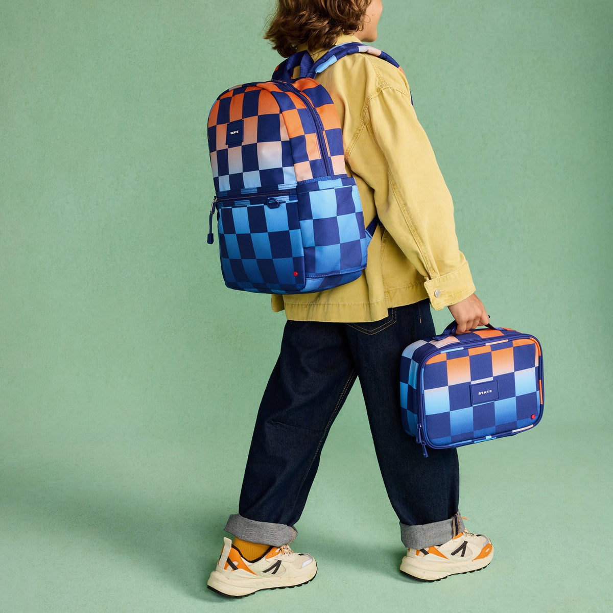 State Bags Kane Kids Travel Backpack Printed Canvas Gradient Checkerboard