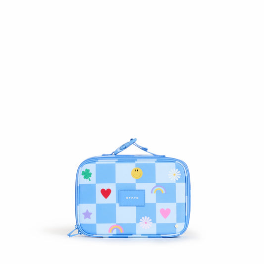 State Bags Rodgers Lunch Box Recycled Polyester Canvas Charms Blue Check