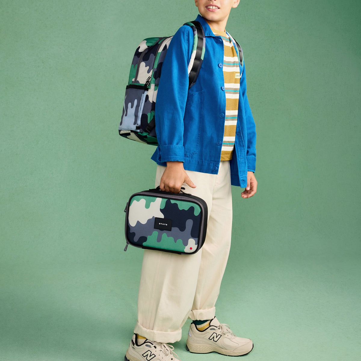 State Bags Rodgers Lunch Box Recycled Polyester Canvas Camo Drip