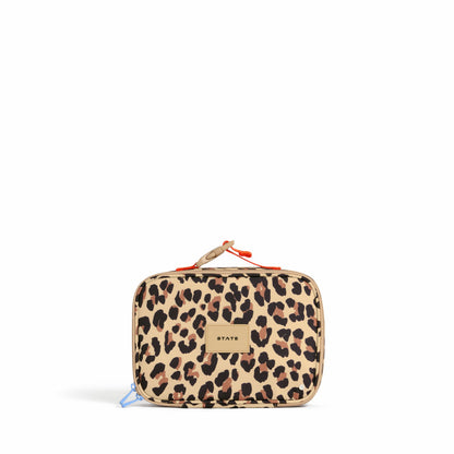 State Bags Rodgers Lunch Box Recycled Poly Canvas Leopard