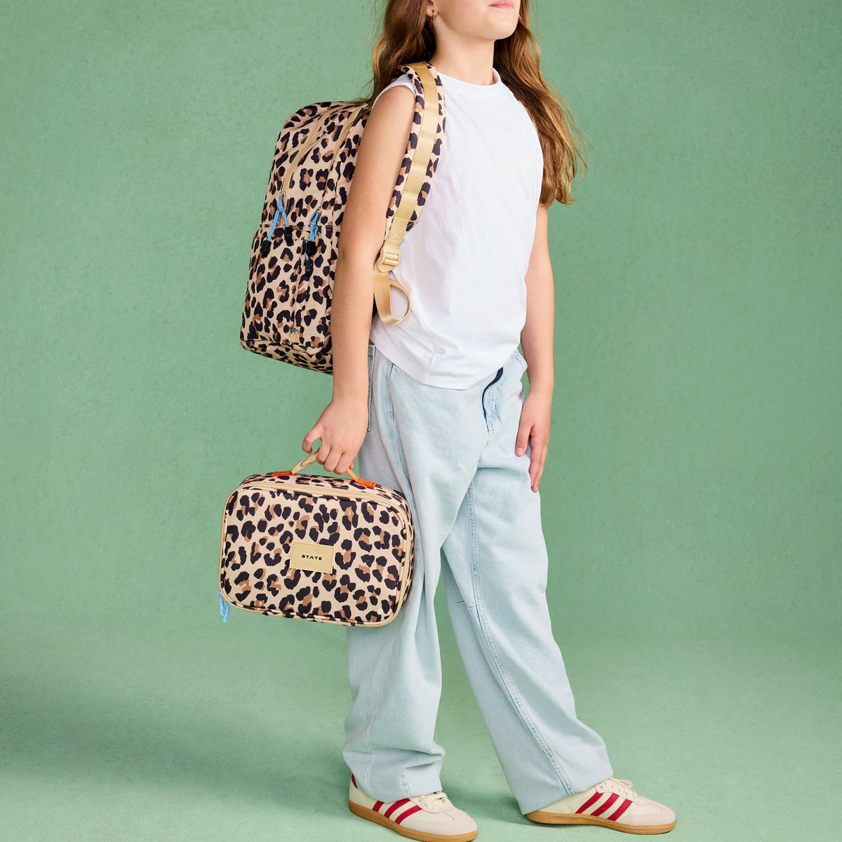 State Bags Rodgers Lunch Box Recycled Poly Canvas Leopard