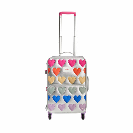 State Bags Logan Suitcase Metallic Patchwork Hearts