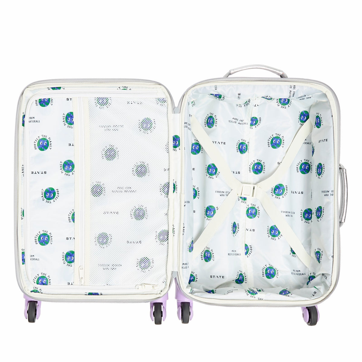 State Bags Logan Suitcase Metallic Patchwork Hearts