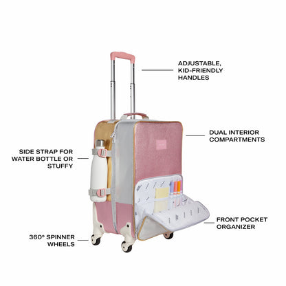 State Bags Logan Suitcase Metallic Pink/Silver