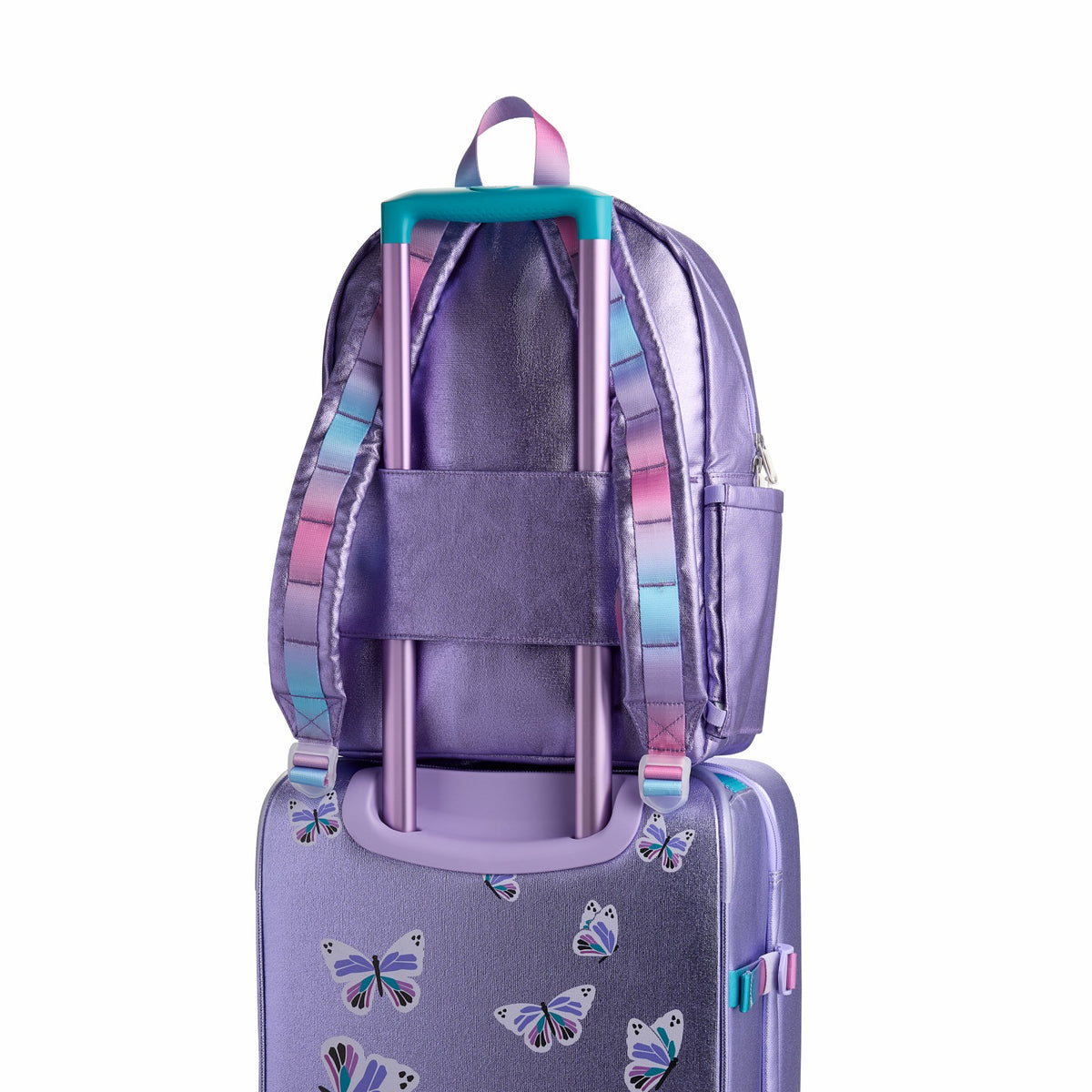 State Bags Logan Suitcase Metallic Butterfly