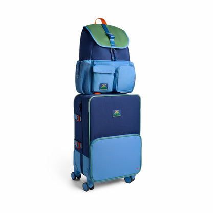 State Bags Logan Carry-On Suitcase Blue Green Orange