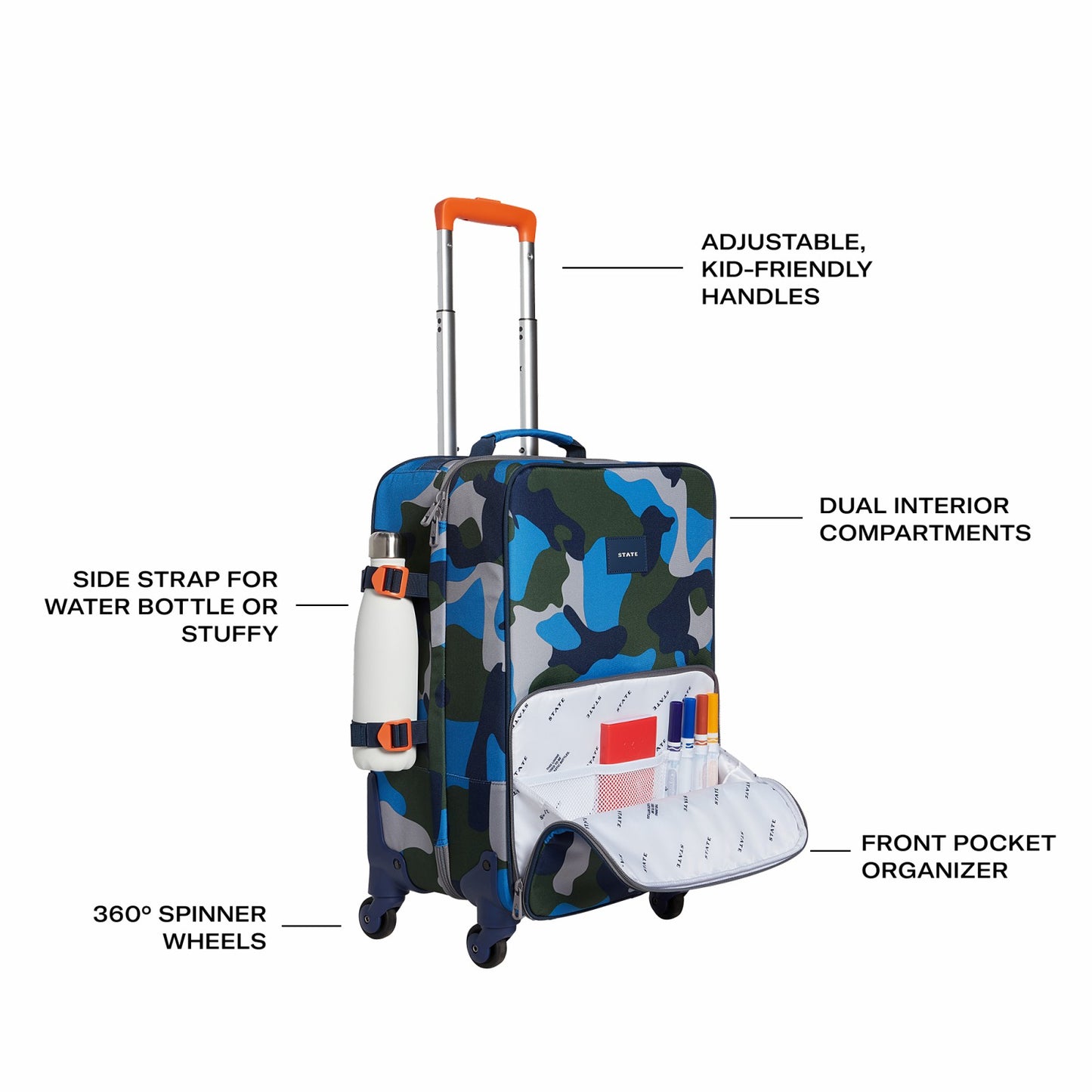 State Bags Logan Suitcase Printed Canvas Camo