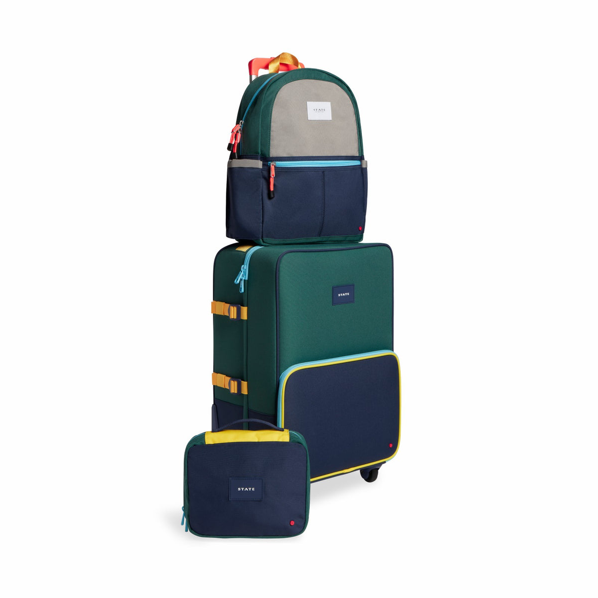 State Bags Logan Suitcase Color Block Green/Navy