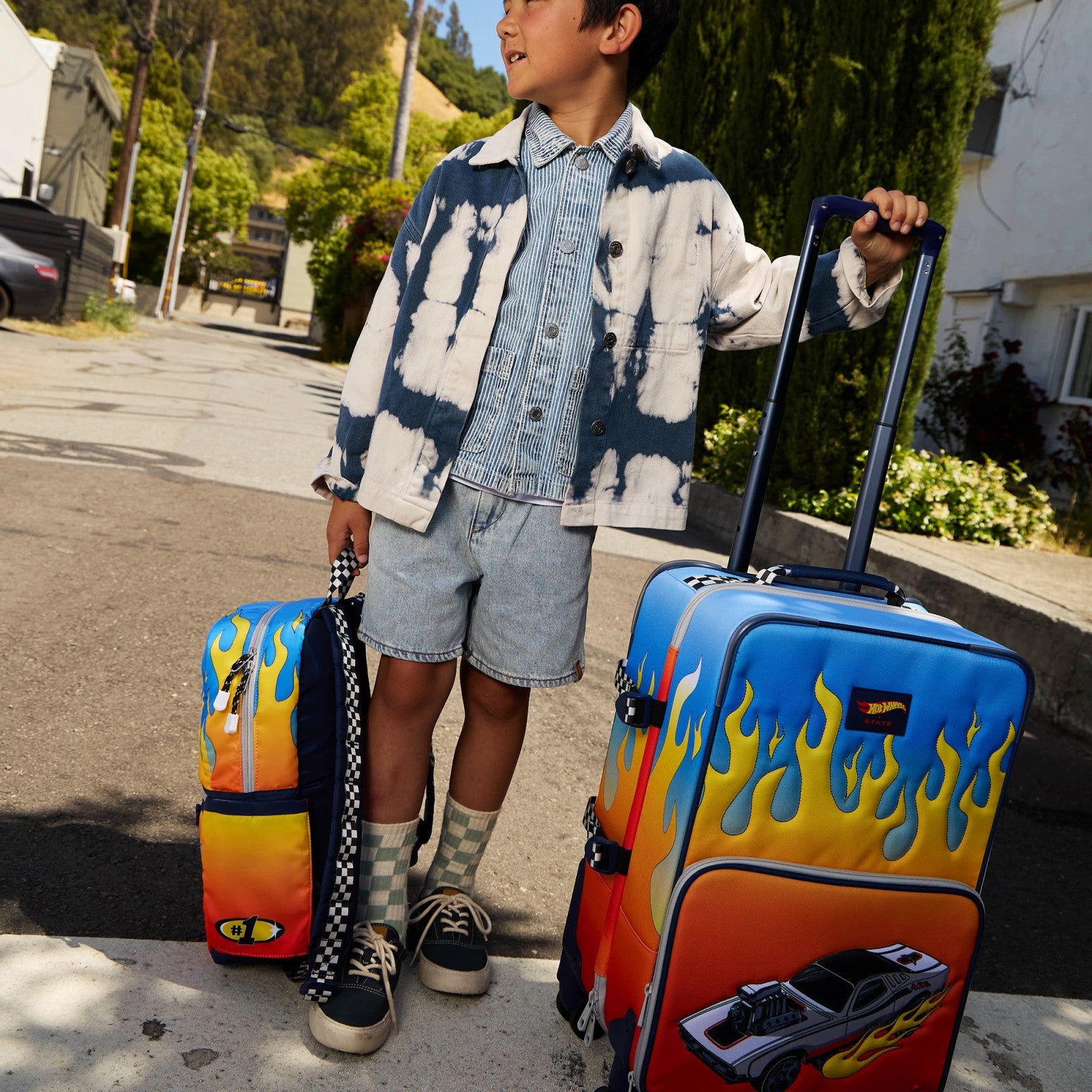 State Bags STATE x Hot Wheels™ Logan Carry-On Suitcase Hot Wheels™ Flames