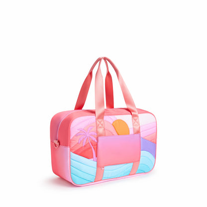 State Bags Rockaway Duffle Printed Nylon Puffer Sunset