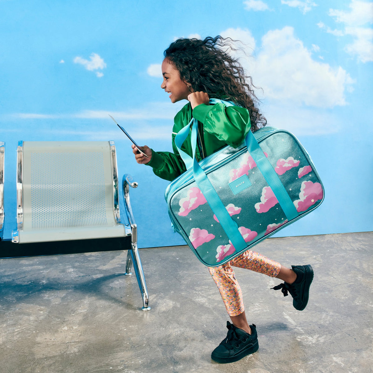 State Bags Rockaway Duffle Metallic Clouds