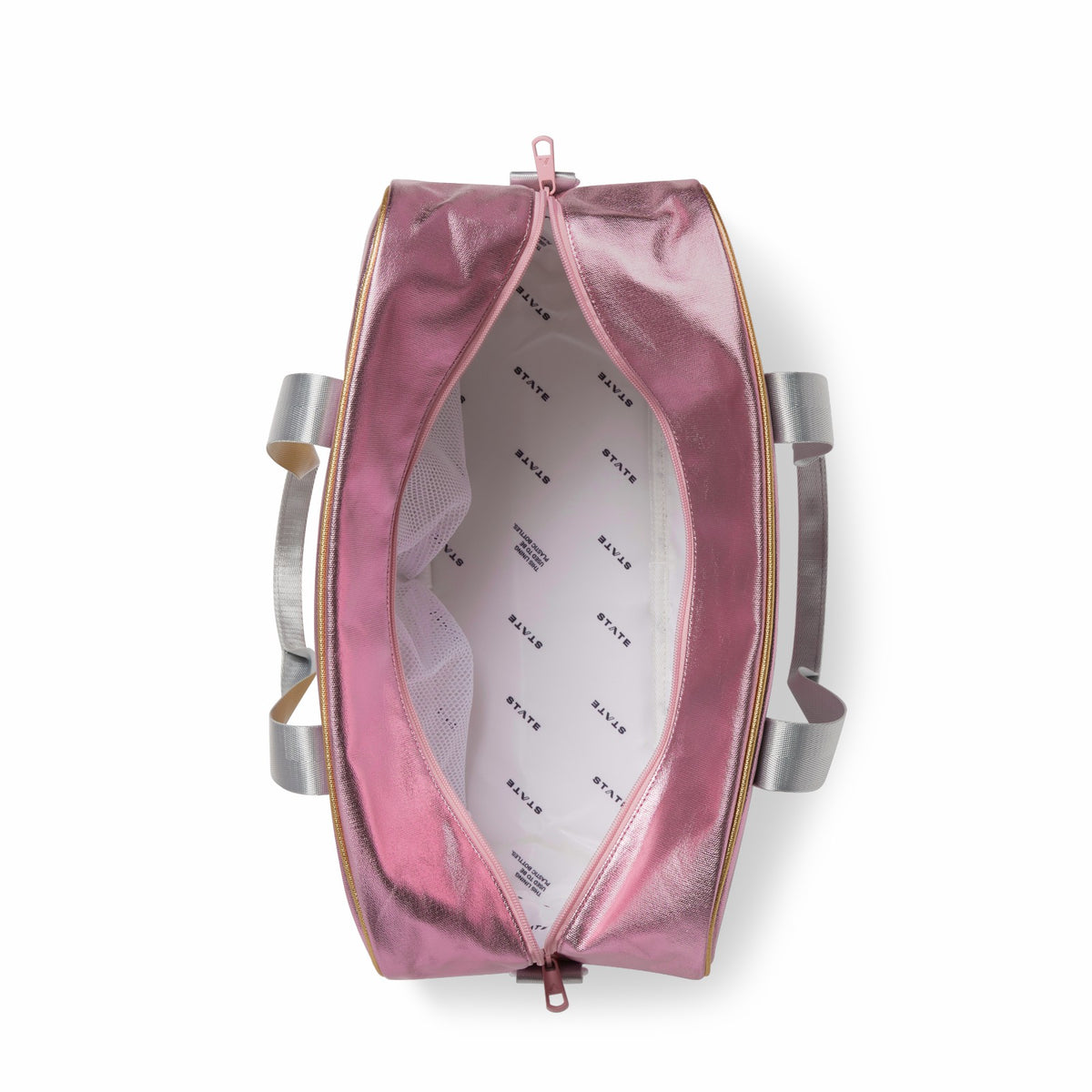 State Bags Rockaway Duffle Metallic Pink/Silver