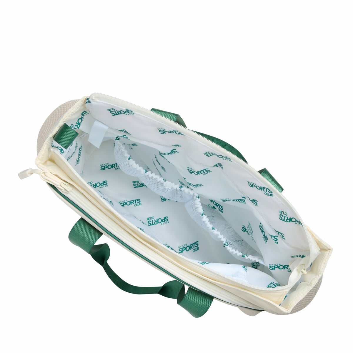 State Bags Riley Tennis Tote Nylon Ivory/Green