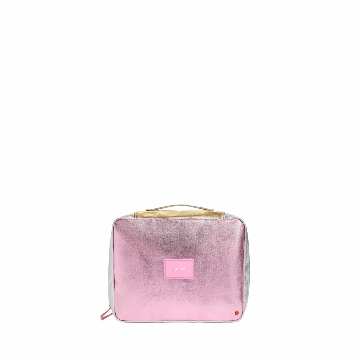 State Bags Bensen Toiletry Kit Large Metallic Pink/Silver