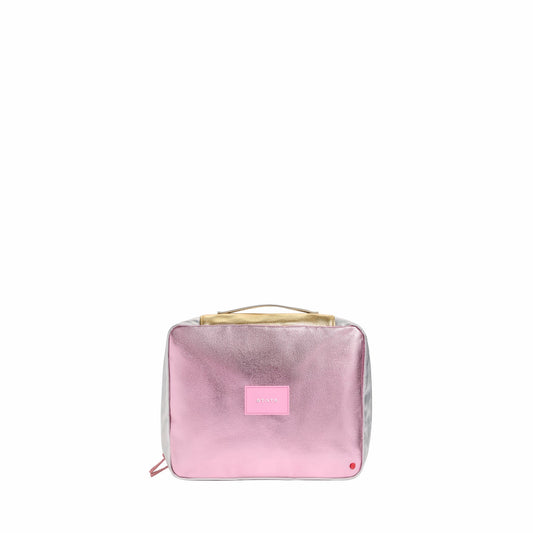 State Bags Bensen Toiletry Kit Large Metallic Pink/Silver