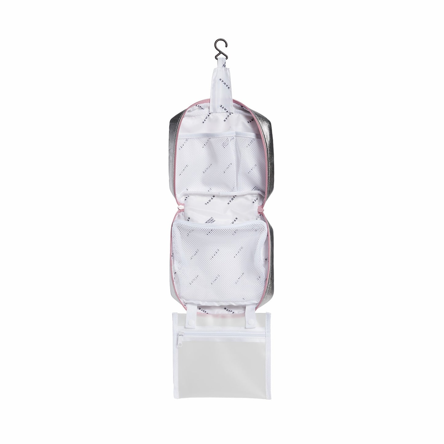 State Bags Bensen Toiletry Kit Metallic Pink/Silver