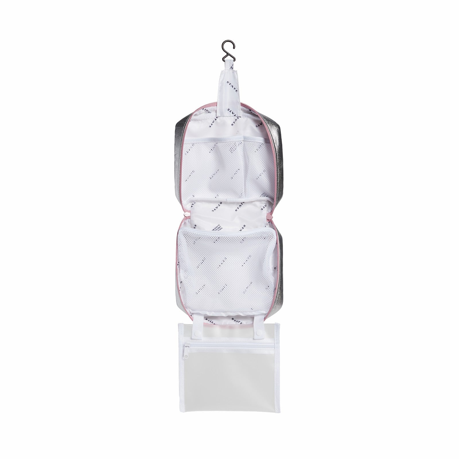 State Bags Bensen Toiletry Kit Metallic Pink/Silver