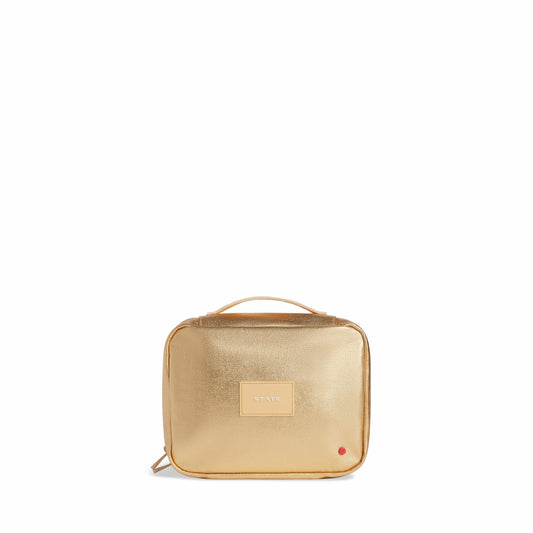State Bags Bensen Toiletry Kit Metallic Gold