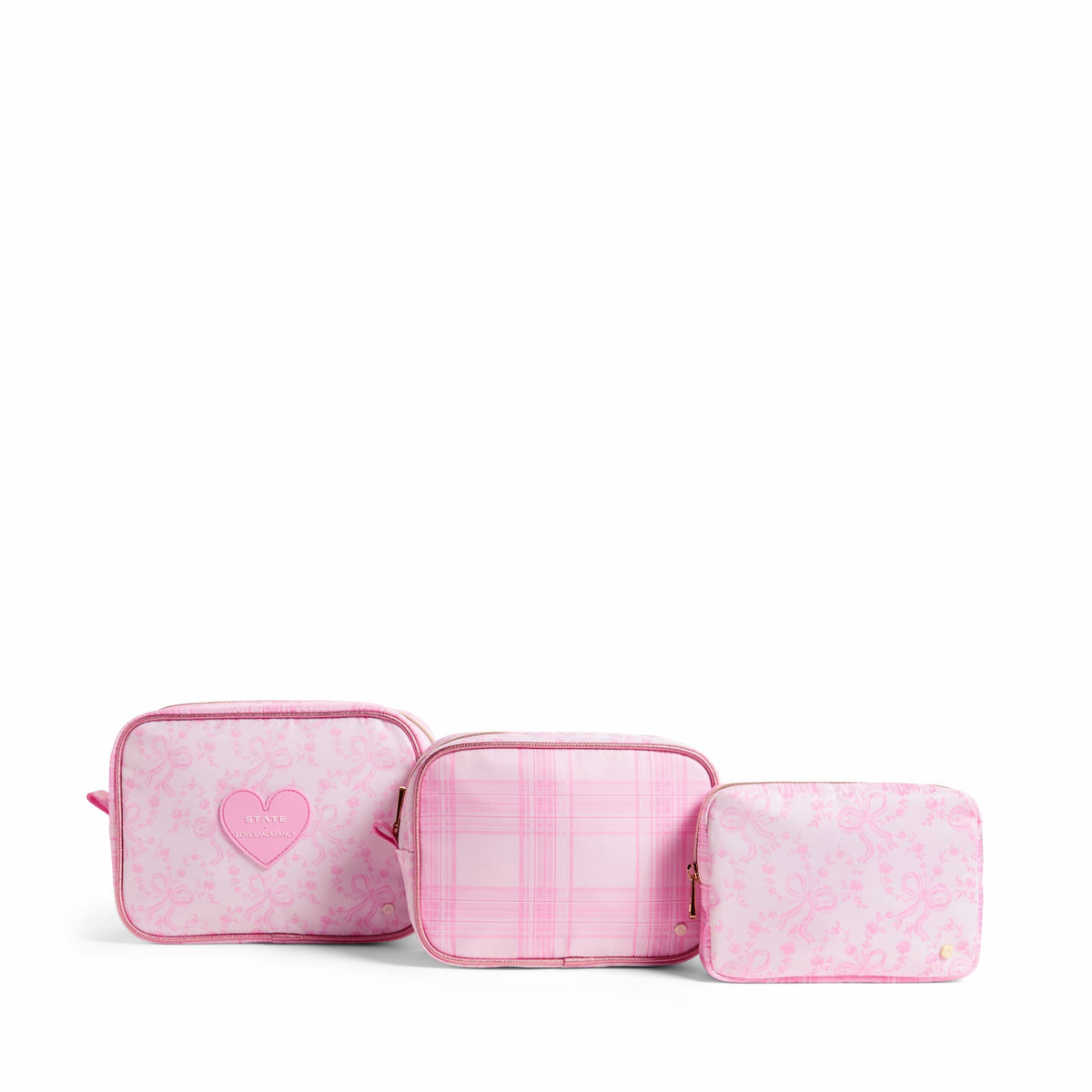 State Bags STATE x LoveShackFancy Travel Pouch Set Nylon Pink Vanilla