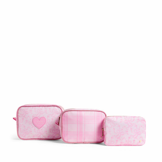 State Bags STATE x LoveShackFancy Travel Pouch Set Nylon Pink Vanilla