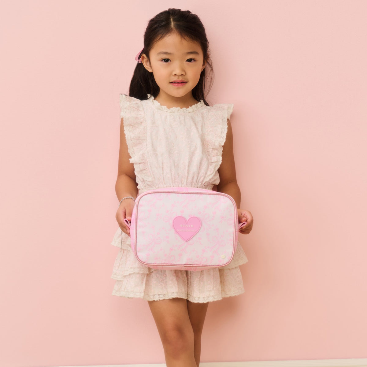 State Bags STATE x LoveShackFancy Travel Pouch Set Nylon Pink Vanilla