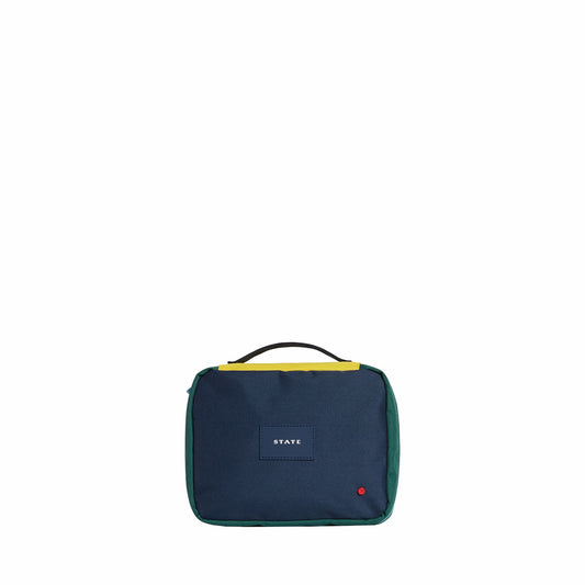 State Bags Laguardia Dopp Kit Color Block Green/Navy