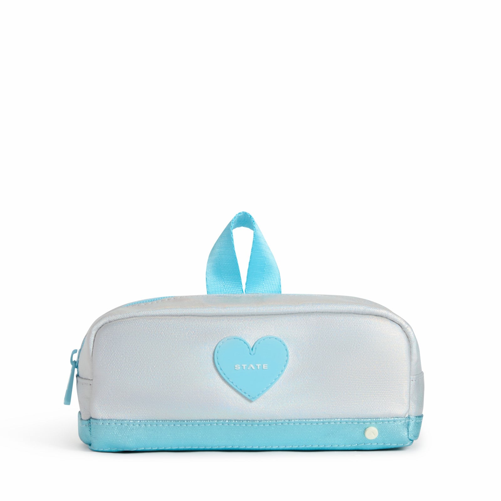 State Bags Clinton Pencil Case Metallic Blue Iridescent