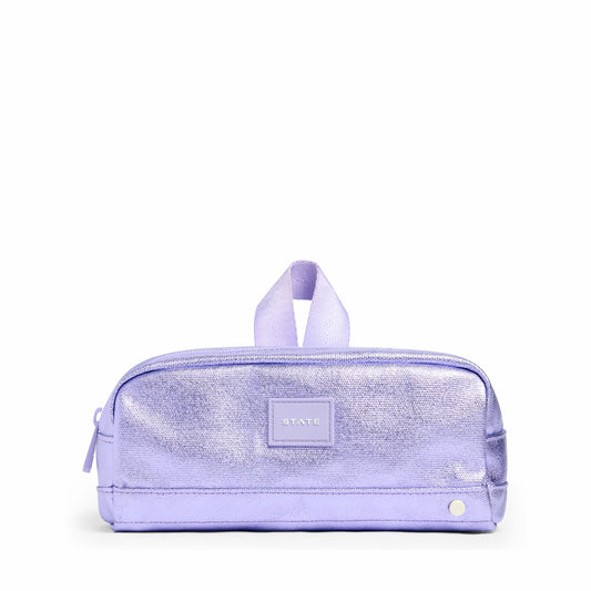 State Bags Clinton Pencil Case Metallic Lilac