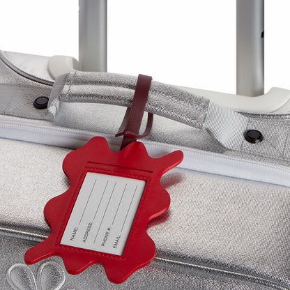 State Bags Squiggly Luggage Tag Vegan Leather Burgundy