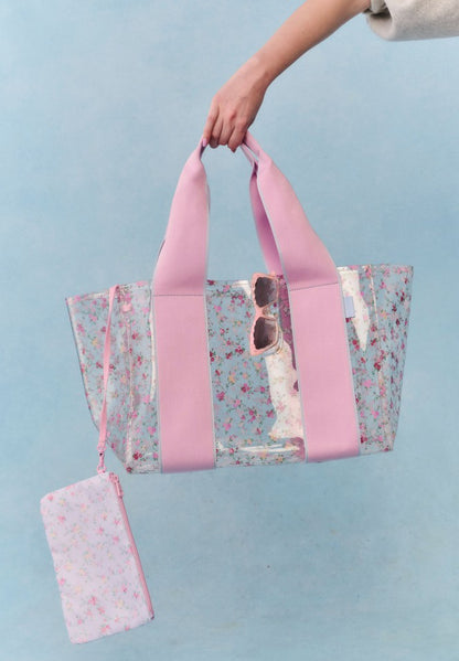 State Bags STATE x LoveShackFancy Wellington Cabana Tote TPU Wildflower Blue