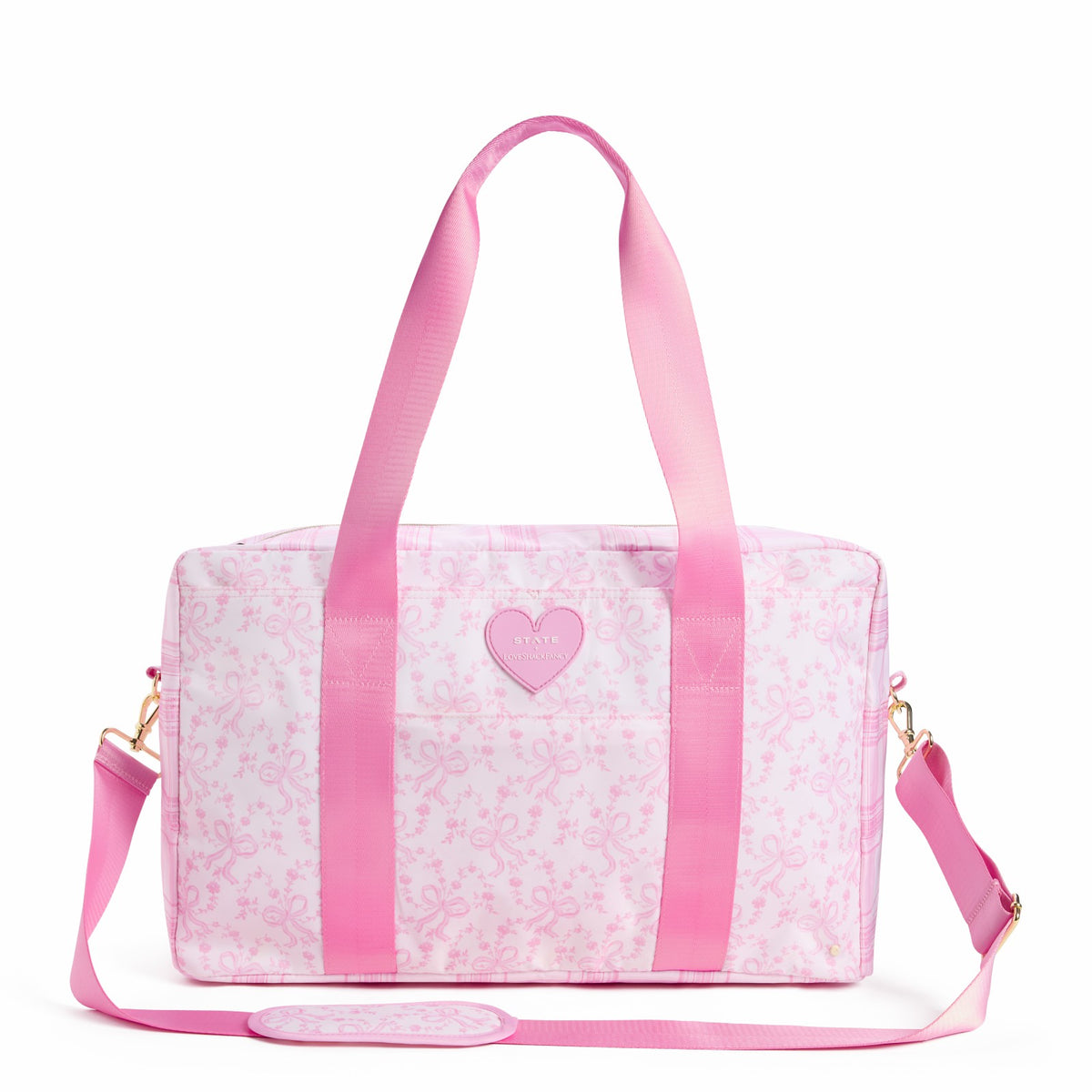 State Bags STATE x LoveShackFancy Wellington Weekender Nylon Pink Vanilla