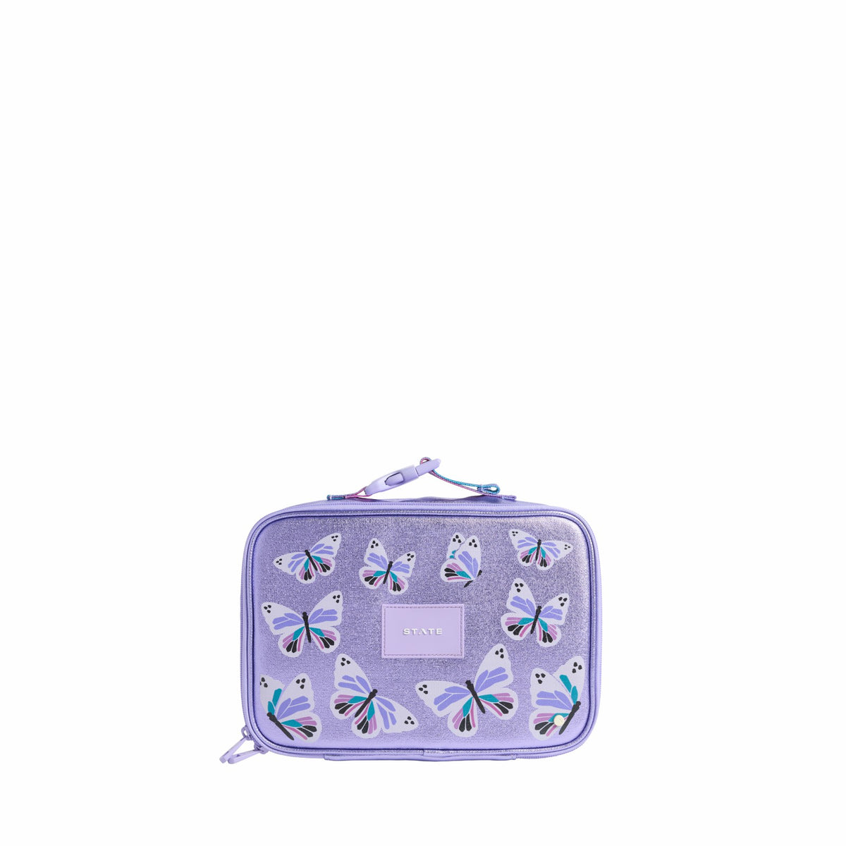 State Bags Rodgers Lunch Box Metallic Butterfly