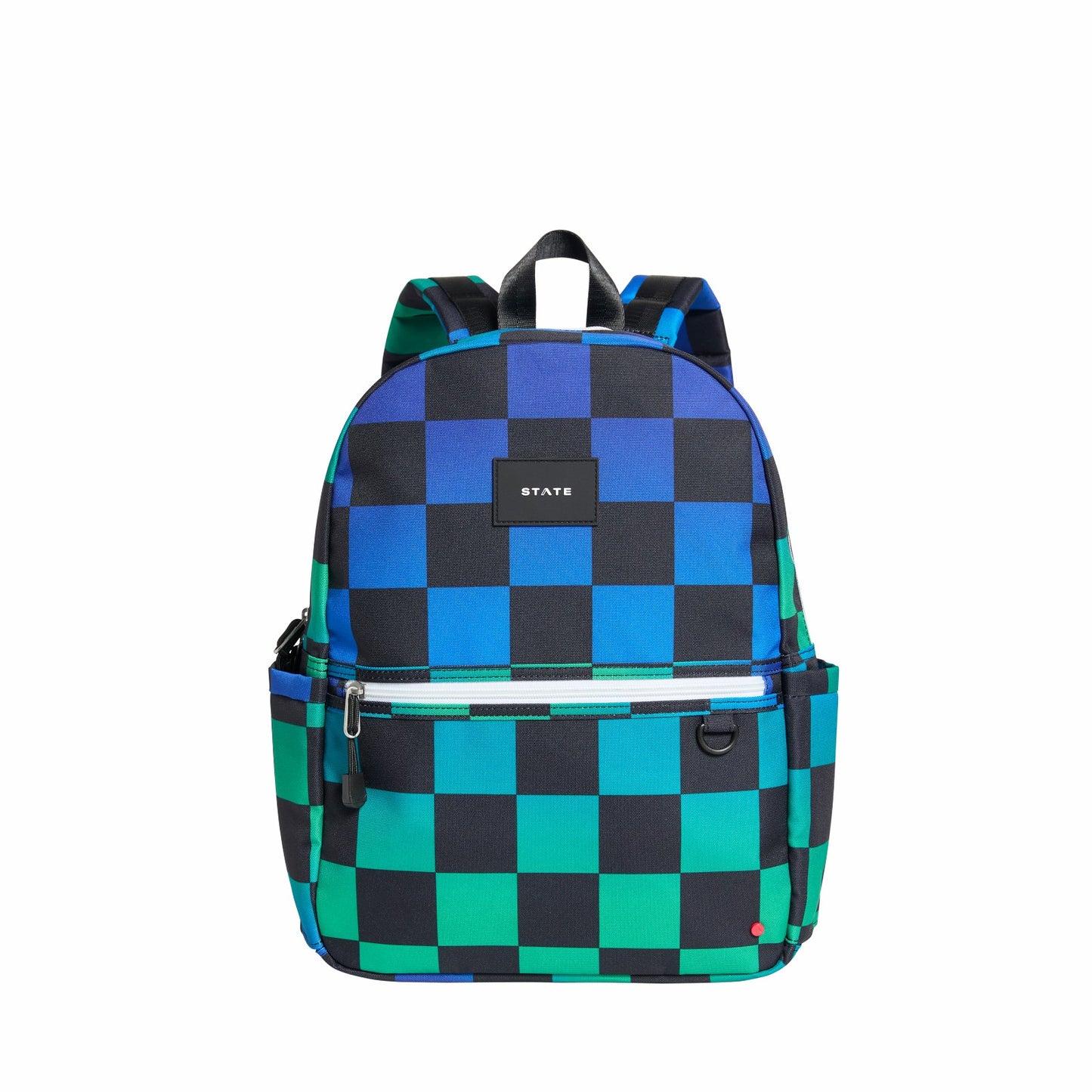State Bags Kane Kids Travel Backpack Printed Canvas Blue Checkerboard