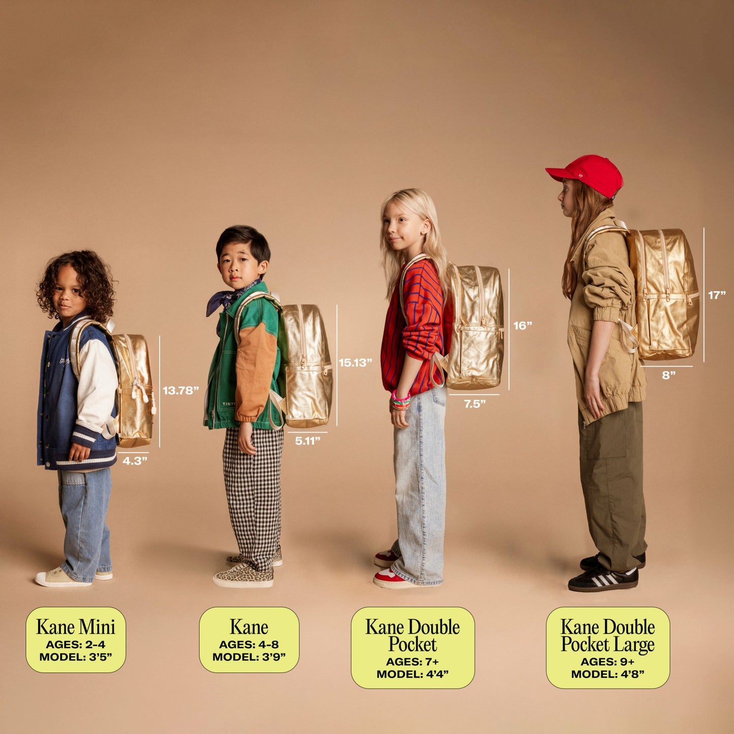 State Bags Kane Kids Double Pocket Backpack Recycled Poly Canvas Pink Checkerboard