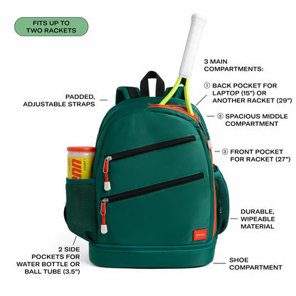State Bags Lenox Tennis Backpack Nylon Evergreen