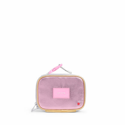 State Bags Mini Rodgers Snack Pack Metallic Pink/Silver