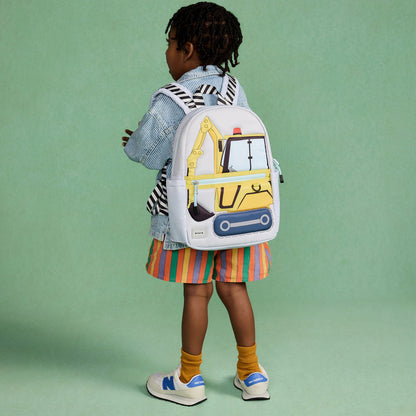 State Bags Kane Kids Mini Backpack Nylon Puffer Construction Truck