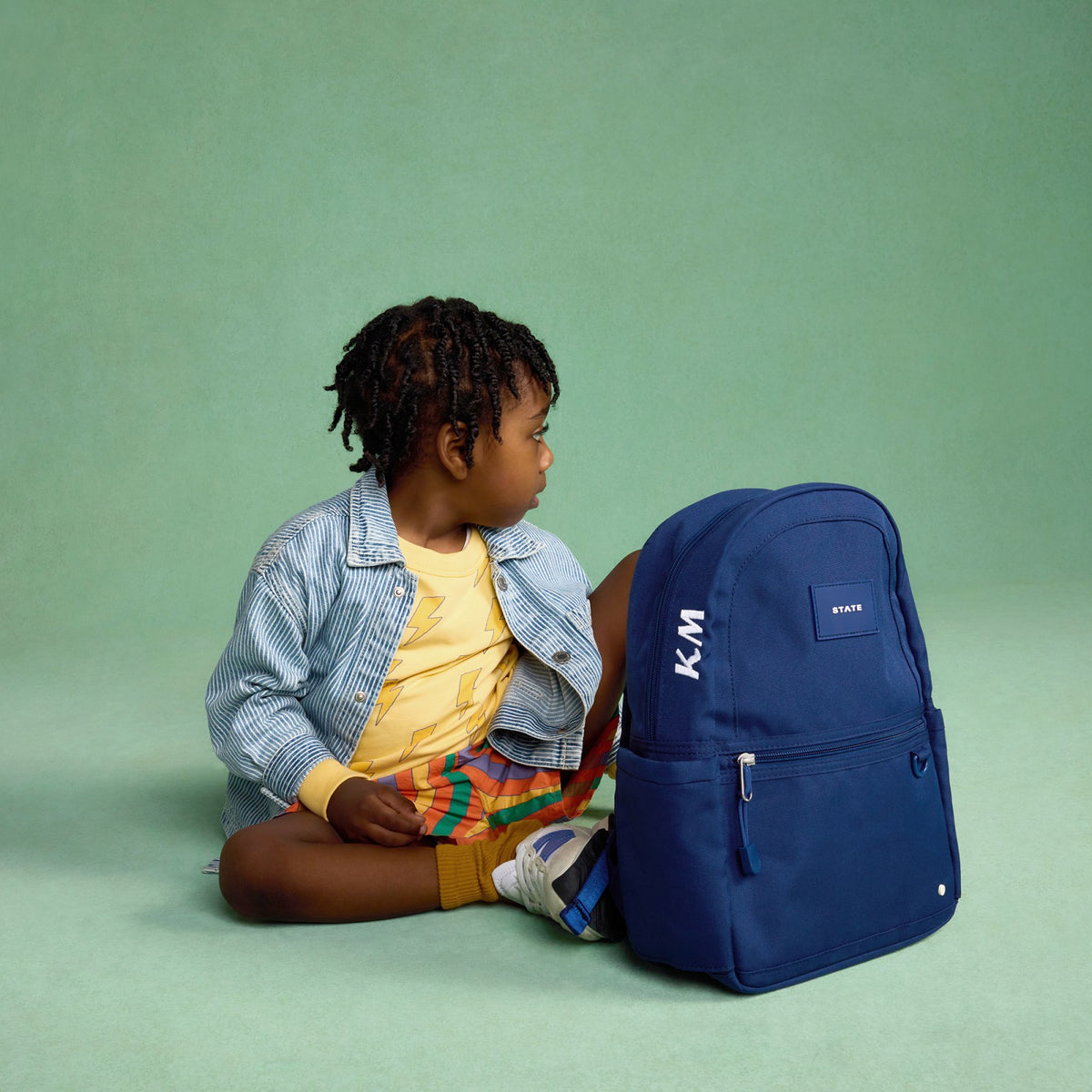 State Bags Kane Kids Mini Backpack Recycled Polycanvas Solid Navy