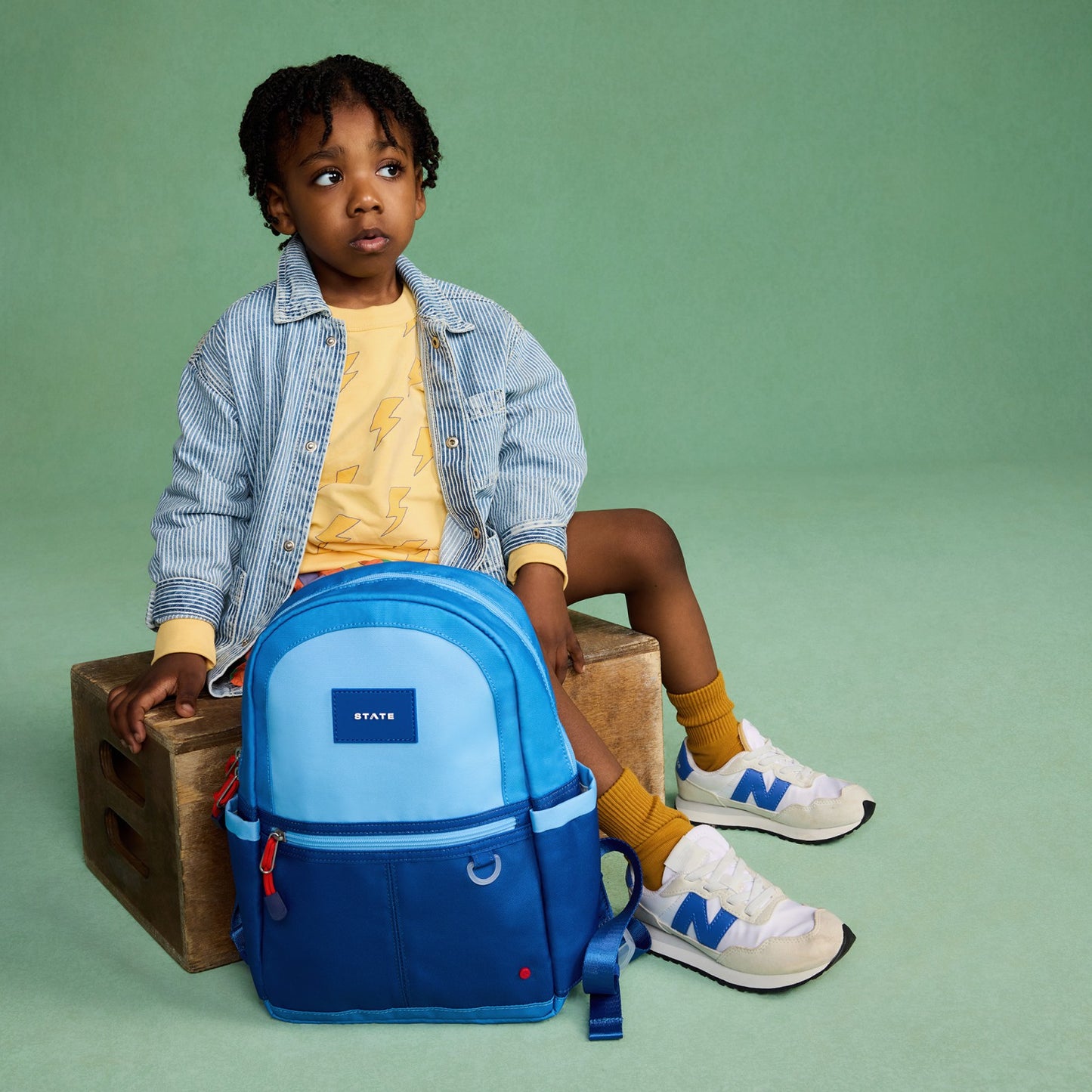 State Bags Kane Kids Mini Backpack Recycled Polycanvas Blue/Light Blue Colorblock