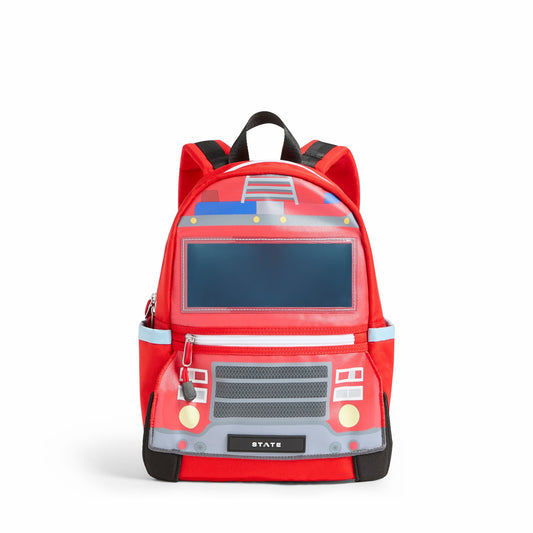 State Bags Kane Kids Mini Backpack Recycled Polycanvas Firetruck